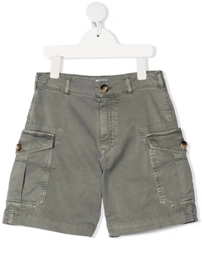 Brunello Cucinelli Multiple-pocket Cargo Shorts In Green