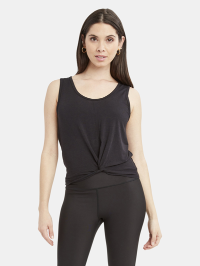 Dawn Levy Amber Twist Front Tank Top In Black