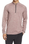 Zella Quarter Zip Pullover In Purple Taupe Melange