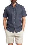 Faherty Playa Regular Fit Print Short Sleeve Button-down Shirt In Blue
