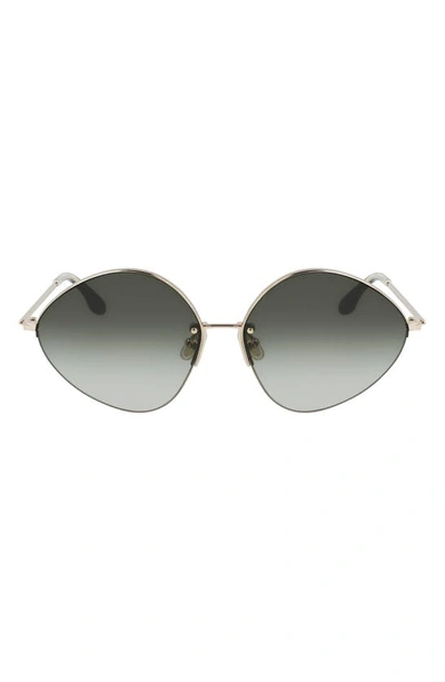 Victoria Beckham 64mm Gradient Oversize Tea Cup Sunglasses In Gold/ Sage