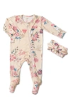 Baby Grey By Everly Grey Print Footie & Headband Set In Wild Flower