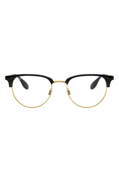 Ray Ban Phantos 51mm Optical Glasses In Black Gold