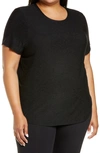 Beyond Yoga Plus Size On The Down Low Active Tee In Darkest Night