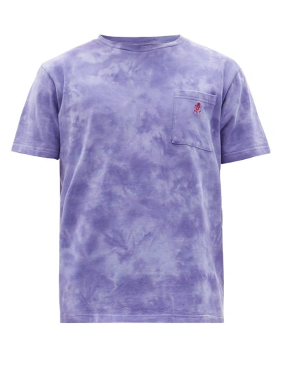 Gramicci Kids' Running Man Embroidered Tie Dye T-shirt In Purple