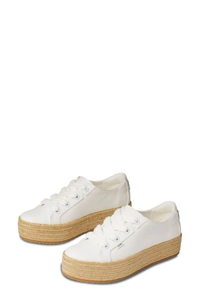Toms Cassiah Lace-up Espadrille In White Canvas | ModeSens