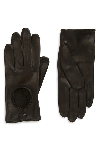 Seymoure Washable Leather Driver Gloves In Black