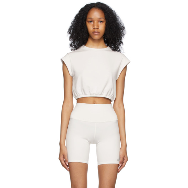 Alo Yoga White Crop Top