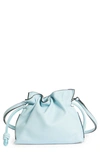 Loewe Flamenco Mini Napa Drawstring Clutch In 6245 Blue Lilac