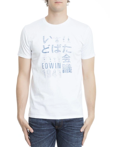 Edwin White Cotton T-shirt