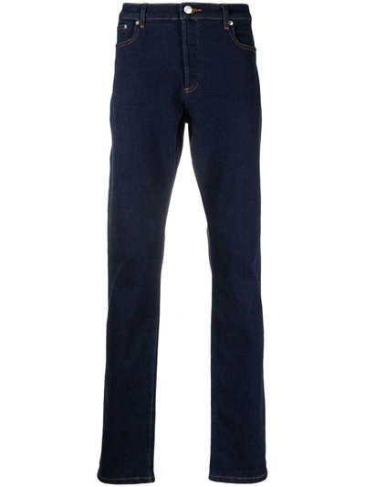 Apc High-rise Straight Leg Jeans In Blue