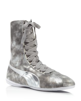 Puma Eskiva Hi Metallic Rihanna Collection Lace Up Sneakers In Grey ...