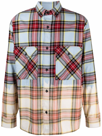 Marcelo Burlon County Of Milan Marcelo Burlon Dyed-effect Check Shirt In Multicolour