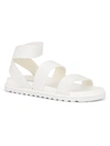 Olivia Miller Women's Nicola Stretchy Flat Sandals Women's Shoes In White