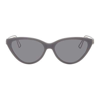 Balenciaga Grey Cut-out Cat-eye Sunglasses In 004 Grey