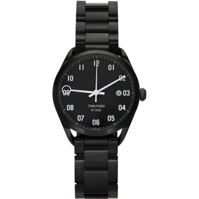 Tom Ford Black Stainless Steel 002 Watch In Black/black