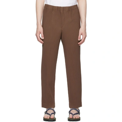 Issey Miyake Brown Tailored Pleats 2 Trousers