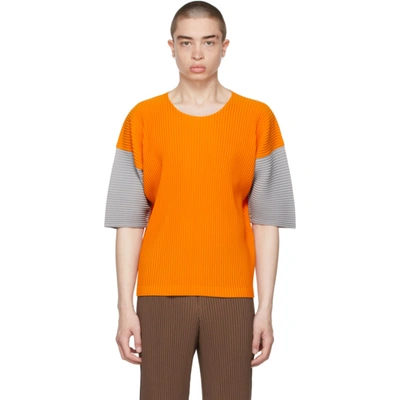 Issey Miyake Orange & Grey Block T-shirt