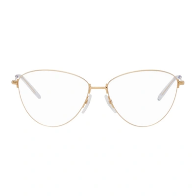 Balenciaga Gold Cat-eye Glasses In 003 Gold