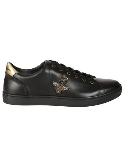 Dolce & Gabbana Queen Bee Sneakers In Nero-oro