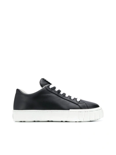 Miu Miu Logo Platform Sneakers In Black