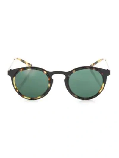 Kyme Miki Light 46mm Round Sunglasses In Black Green