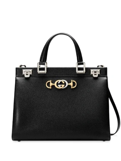 Gucci Zumi Medium Top Handle Bag In Black