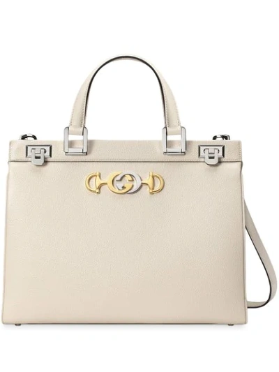 Gucci Zumi Medium Top Handle Bag In White