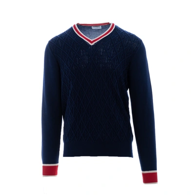 Ballantyne Cotton Sweater In Dark Blue