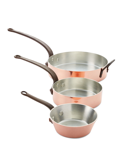 Duparquet Copper Cookware Solid Copper Tin-lined Pans, Set Of 3