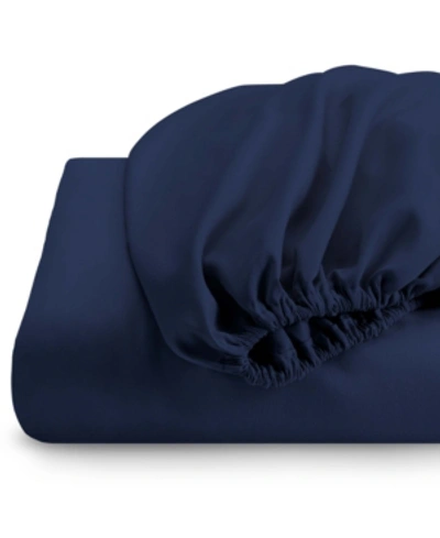 Bare Home Organic Cotton Percale Fitted Sheet California King In Navy