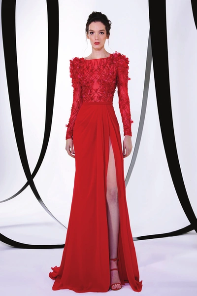 Tony Ward Crystal Embroidered Gown