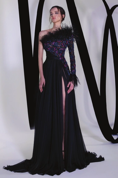 Tony Ward Off Shoulder Tulle Gown