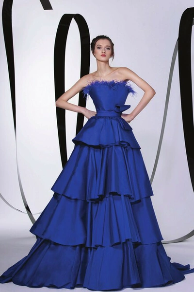 Tony Ward Tiered Strapless Gown