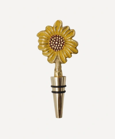 Doing Goods Sunny Sunflower Bottle Stopper In Gold