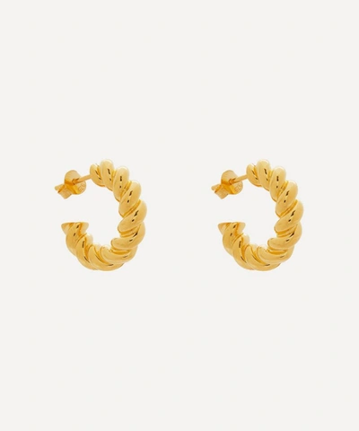 Otiumberg 14ct Gold Plated Vermeil Silver Mini Chunky Twist Hoop Earrings