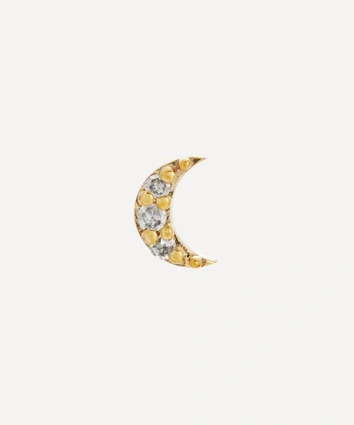 Otiumberg 9ct Gold Diamond Moon Single Stud Earring