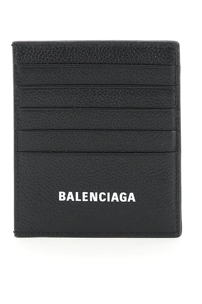 Balenciaga Cash Vertical Card Holder In Black L White