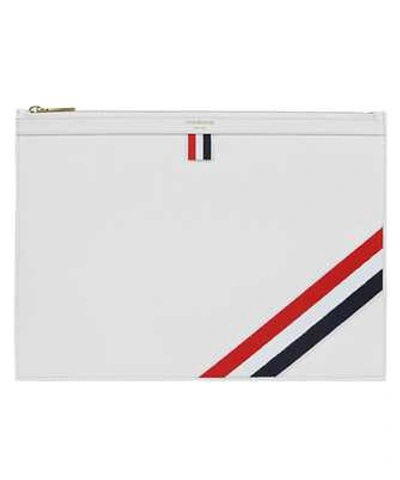 Thom Browne Medium Zippered Document Case In White