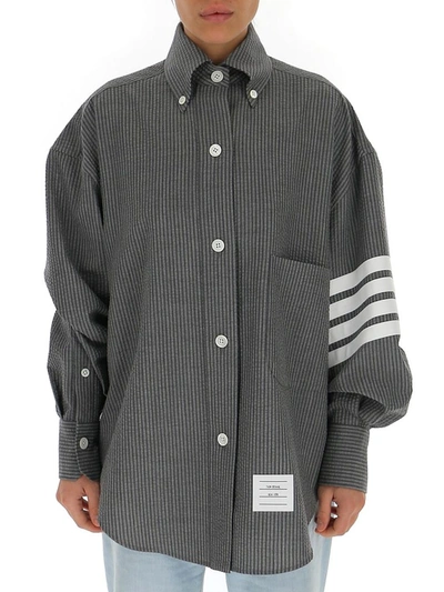 Thom Browne 4 Bar Shirt In Grey