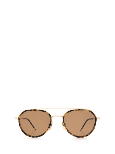 Thom Browne Eyewear Aviator Sunglasses In Gold