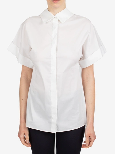 Liviana Conti Short Puff Sleeve Shirt In White
