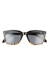 Quay Legacy 55mm Sunglasses In Black/ Tort/ Smoke