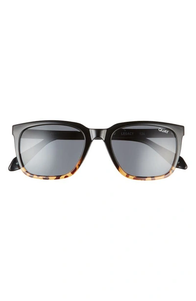 Quay Legacy 55mm Sunglasses In Black/ Tort/ Smoke