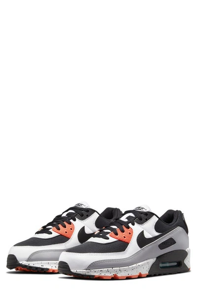 Nike Air Max 90 Sneaker In White/ Black-turf Orange