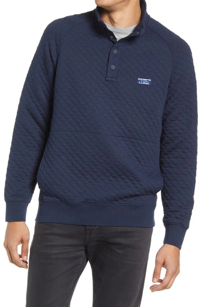 L.l.bean Quilted Sweatshirt In Classic Navy