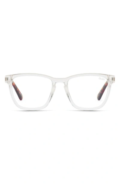 Quay Hardwire 50mm Blue Light Filtering Glasses In Milky Tort/ Clear
