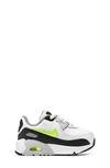 Nike Kids' Air Max 90 Sneaker In White/black/ Grey/ Lime