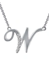 Lafonn Initial Pendant Necklace In W - Silver