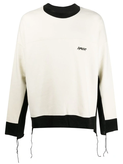 Ambush Monochrome-panelled Sweatshirt In White